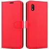 iCatchy Custodia a portafoglio in pelle per Alcatel 1B (2020) (rosso)