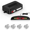 Cocar Sensore di Parcheggio Kit Desplay LED Acustico Auto Reverse Backup di Sistema + 4 Sensori(argento)