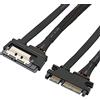 GELRHONR Cavo di prolunga Sata a 22 pin 7+15 Sata maschio a femmina Cavo di prolunga combinato dati e alimentazione con chiusura a scatto, per HDD, SSD, unità ottiche (6 Gbps/s)-19 pollici