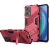 ESTH® Custodia per OnePlus Nord CE 2 Lite 5G con Supporto [Compatibile con Supporto Magnetico per Auto] Cover Paraurti PC + TPU, Rosa rossa