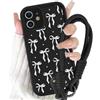 Yirlbey Cover con Cordino Orologi per iPhone 11 6,1, Morbido Silicone Custodia con Aesthetic Nero Papillon Disegni Star Motivo, Antiurto Protettiva Case con Tracolla Collana per catena iPhone11