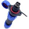 bayzconn Connettore Spina aeronautica SP13 Spina aeronautica flangiata a 2 fori a 2 pin senza saldatura IP68 Spina aeronautica impermeabile e antipolvere 250 V 13 A (cavo a crimpare a vite 14AWG)