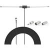 Superbat Antenna Radio FM AM Dipolo Interna Adesiva 522-1710KHz(AM) 87.5-108MHz(FM) 75Ohm Cavo 3m Connettore F Maschio per Sintonizzatore Radio, Ricevitore Hi-Fi, Amplificatore Stereo e Home Cinema