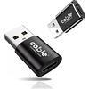 Cable Technologies 2X Adattatore USB C Femmina USB Maschio 3.0 fino a 5 Gbps,Convertitore Cavo Caricatore USBC to USBA per iPhone 15 14 13 12 11 Pro Max,Airpods iPad Air,Samsung Galaxy S24 S23 S22 S21 S20 Plus Ultra ecc