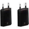 Wicked Chili 2X PRO Series Power Adapter USB Adapter Compatibile con Apple iPhone, Samsung Galaxy/Mobile Phone Charger, Smartphone Power Plug (1A, 5V) Nero