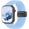 Yoohoo Cinturini Compatibile con Apple Watch 49mm 46mm 45mm 44mm 42mm 41mm 40mm 38mm, Magnetico Nylon Solo Loop per iWatch 11 10 9 8 7 6 5 4 3 2 1 Ultra SE 3 2 1, Cinturino Intrecciato Elastico