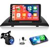 Techschermo [4G+64G] Autoradio Android per BMW X3 E83 2004-2012 con Senza Fili CarPlay, Radio con schermo da 9 pollici, Android Auto, WiFi, GPS, Bluetooth, FM RDS, Controllo al Volante + Telecamera Retro + MIC