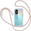 XTCASE Cover con Cordino per Oppo A98, Custodia Trasparente con Collana Tracolla Laccio Collo Ultra Sottile Morbido TPU Silicone Antiurto AntiGraffio Case, Oro Rosa