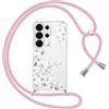 Yoedge Cover con Cordino per Samsung Galaxy S26 Ultra 5G 6,9, Aesthetic Disegni Fiori Custodia con Collana Tracolla Laccio Collo, Sottile Silicone Antiurto Case per Samsung S26 Ultra,05