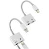 HOYULLI Adattatore da Lightning a jack da 3,5 mm (2 pezzi) Aux cuffie splitter per iPhone 14 13 12 Pro Max per iPad connettore per Apple MFi Certified Audio Cable Jack Auto Headphone Caricabatterie