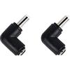 SHANFEILU Adattatore per connettore di alimentazione DC 90 gradi DC 5,5 x 2,5 mm spina maschio a 5,5 x 2,1 mm femmina jack adattatore accoppiatore convertitore 2 pezzi
