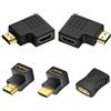 Ksywydu 5 Pezzi Adattatore HDMI da Angolo di Set, 4 * 90 Gradi Connettore HDMI Maschio Femmina Connettori+ 1* Connettore passante femmina,Supporta 8K 60Hz,Piatto per TV,Monitor,PC,Proiettore