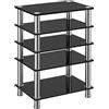 Rfiver HIFI Supporto TV per Media Componente con 5 Ripiani in Vetro Temperato HF1002