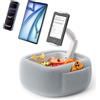 LULULOOK Supporto Cuscino Tablet per Kindle la lettura,supporto da tenere sulle ginocchia con ciotola per snack e braccio pieghevole per iPad,telefono e tablet da 4,7-14,6 pollici per leggere a letto