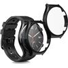 kwmobile 2x Custodia Rigida Smartwatch Compatibile con Xiaomi Watch S1 Cover - Case Vetro Temperato Orologio Fitness - nero/nero