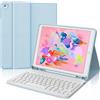 IVEOPPE Tastiera iPad 6 Generazione 9.7 2018, Cover Tastiera layout Italiano Bluetooth Senza fili Staccabile, Custodia con Portapenna per iPad 5/4 Gen/Pro 9.7/Air 2/Air 1, Blu Cielo