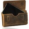 Matador Marsupio MATADOR in vera pelle con chiusura magnetica e scomparto con cerniera YKK con protezione RFID per carte e monete - custodia per cellulare per dispositivi fino a 6,1 pollici in marrone cacciat