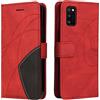 Fatcatparadise Cover per Samsung Galaxy M52 5G, Flip Caso in PU Pelle Case Cover Libro Portafoglio Protettiva Custodia con TPU Sottile Antiurto,[Kickstand][Slot per Schede][Chiusura Magnetica] (Rosso)