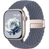 Yoohoo Cinturini Compatibile con Apple Watch 49mm 46mm 45mm 44mm 42mm 41mm 40mm 38mm, Magnetico Nylon Solo Loop per iWatch 11 10 9 8 7 6 5 4 3 2 1 Ultra SE 3 2 1, Cinturino Intrecciato Elastico