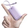 iWALK Mini Power Bank Portatile 10000 mAh, Caricatore Rapido USB-C 22.5 W con Cavo Integrato, Batteria Ultracompatta per iPhone 17/16/15 Series, Samsung e Google, Viola