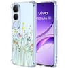 YUXING Cover Trasparente per Vivo V50 Lite 5G/4G - Custodia Protettiva Sottile in TPU Morbido Antiurto con Carino Motivo Disegno Cool (Flower Bush)