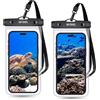 OW-Travel Custodia telefono subacquea (2 Pack) Cover Impermeabile IPX8. Cordino regolabile. Custodia subacquea smartphone iPhone 16 15 14 13 12 11 Pro Max XS Samsung Huawei fino a 7"