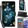 PHINIENLAND Cover per Xiaomi Redmi Note 14 Pro 4G/5G /Note 14 Pro+ 5G Case PU Pelle Custodia [Kickstand] [Chiusura magnetica] [Slot per Schede], Portafoglio Flip Custodia per Xiaomi Poco X7,Rosa,Farfalla