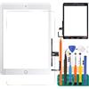 SRJTEK per iPad 9.7 2018 A1893 A1954 Touch Screen Digitizer Vetro di Ricambio, per iPad 6 A1893 A1954 Touch Display Panel Parti di Riparazione, con Pulsante Home (Non Includere LCD) (Bianco)