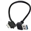 JSER, Cavo con attacco da USB 3.0 ad angolo retto a 90 gradi a micro USB a 10 pin ad angolo retto a destra, 20 cm, per cellulari e hard disk SSD