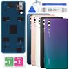 Eonpam Scocca Vetro Posteriore Sostituzione per Huawei P20 Originale Coperchio Copribatteria con Vetro Fotocamera+Ricambio Kit(Aurora)