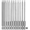 Kureny Set 11 Pezzi Cacciaviti Torx Lunghi 100mm, Punta Magnetici Bit 1/4 Inserti, T6-T40 Cacciavite