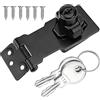 Litensh Lucchetto a serratura, Serratura a Chiave, Lucchetto Hasp, Chiusure Hasp, chiavistello, chiavistello, serratura per porte, Cassetto Armadio Serrature Hasp (Black - 4 Inch)