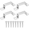 QUARKZMAN 4 Pezzi Fascette A U Per Tubo Quadrato 50x25mm Fascette In Acciaio Inox 304 Con Viti Autofilettanti A Testa Phillips Per Tubi Sbarre Porte Ringhiere