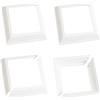 UFURMATE Copertura per Base di Palo 4Pz 100x100mm, Piastre di Copertura per Base di Palo in Plastica, Base Quadrata per Ringhiera Bianca, Copertura per Recinzione