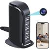 Generic 4K Caricatore USB WiFi HD 1080P Nascosta Migliorata Telecamera Spy a 5 Porte, Presa Senza Fili, Mini Telecamera di Sorveglianza Domestica con Motion Detection Telecomando
