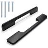 Nexafix Maniglie per Mobili Cucina - Set 6 - Interasse 160mm - Barra Moderna Nero Opaco Alluminio - Ante Cassetti Armadi Comò Bagno Guardaroba - 178mm