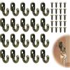 kiki fancy Piccoli ganci da avvitare in bronzo, 20 pezzi, ganci a vite, piccoli ganci per viti, ganci decorativi da parete per avvitare, gancio per portachiavi, gancio per porta, cucina, corridoio, ufficio