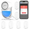 CPVAN Allarme Casa Senza Fili (2.4GHz WiFi), PIR WiFi Sensore di Movimento, fai da te Antifurto Casa Wireless, PIR Host Allarme + 2 Telecomandi + 4 Sensori Porta/Finestra, Bianco