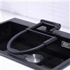 XJTNLB Rubinetto Cucina Pieghevole Sottofinestra Miscelatore Lavello Cucina Flessibile Nero Rubinetto Abbattibile Cucina con 2 Modalità di Getto