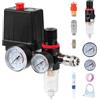 SWAWIS 240V Pressostato Compressore Aria Regolatore di Pressione per Compressore con Manometro Valvola di Sicurezza & Filtro Aria Compressa, 90-120PSI Ricambi Compressore Aria, Filettatura 11,5mm
