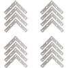 ieron 16 staffe angolari a L, 80 x 80 mm, ad angolo retto, piastra di riparazione per mensole, resistenti, per mobili, mensole in legno, armadi, tavoli, sedie