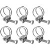 sourcing map 6 fascette stringitubo a doppio filo, 21-25 mm, regolabili, in acciaio inox, con bullone M6, per tubo di raccolta della polvere, tubo della pompa