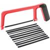 Helweet Mini Seghetto Manuale con Sega a Arco in Metallo - Set 10 Lame Sostituibili per Plastica e Legno