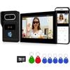 FTes RFKits 2 Fili AHD1080P Videocitofono Intelligente,Tuya WiFi IPS 7'' Videocitofono Porta, Sblocco RFID,Impermeabile IP65, Visione Notturna