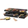 Boska Raclette Party - Griglia da tavolo per 8 persone - Senza PFAS - Piastra in ceramica - Manici in legno di faggio - Piastra in alluminio reversibile - Nero