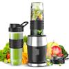 Qxmcov Frullatore Portatile, 500W Elettrico Frullatore Smoothie con 2 Bottiglie 570ml, Design Compatto e Facile da Pulire,Lame in Acciaio Inox, Mini Blender per Gelato, Frutta, Verdura
