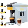 RECAFIMIL Macchina da caffè 4 in 1 per capsule da caffè monouso NES/DG/K Cup e caffè macinato, 19 bar, controllo touch screen, grigio