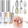 GOICC Metallic Painting Gel Liner Argento 8ml per Pittura per Unghie Mirror Chrome Effect UV in Thin DIY Brush Smalti per Unghie UV LED