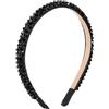 DOPENSPI Cerchietto per capelli da donna con perle di cristallo per ragazze, alla moda, scintillante, elegante, fascia per capelli, fascia per capelli, fascia per capelli imbottita, colore nero