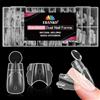 EBANKU 280PCS Sandwich Dual Form, Tip Unghie Finte Traslucido Double Top & Bottom Design Corte Coffin Nail Form Per Estensione Rapida Delle Unghie Casa o Salone